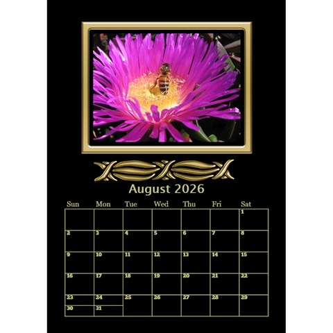 Black And Gold Desktop Calendar (6 Inch) By Deborah Aug 2026