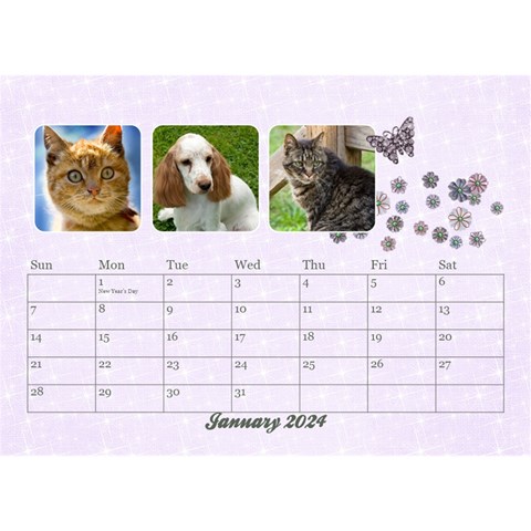 2024 Desktop Calendar 8 5x6, Family By Mikki Jan 2024
