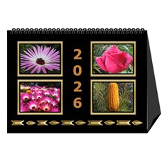 Black and Gold Desktop Calendar (8.5x6) - Desktop Calendar 8.5  x 6 