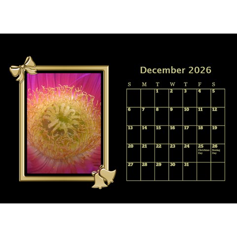 Black And Gold Desktop Calendar (8 5x6) By Deborah Dec 2026