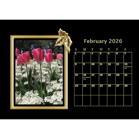 Black And Gold Desktop Calendar (8 5x6) By Deborah Feb 2026