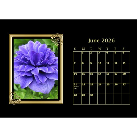 Black And Gold Desktop Calendar (8 5x6) By Deborah Jun 2026