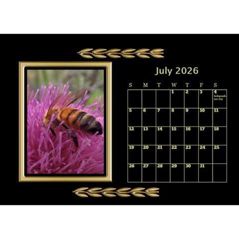 Black And Gold Desktop Calendar (8 5x6) By Deborah Jul 2026