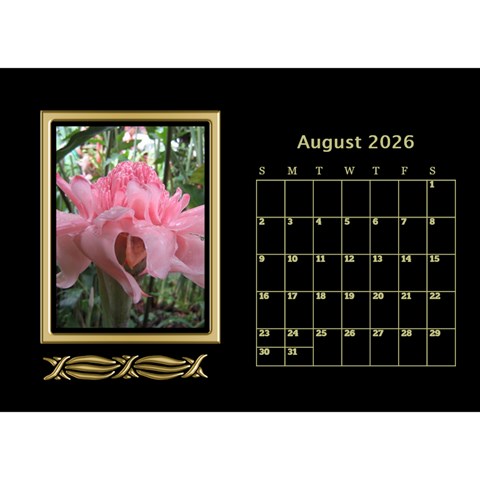Black And Gold Desktop Calendar (8 5x6) By Deborah Aug 2026