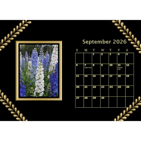 Black And Gold Desktop Calendar (8 5x6) By Deborah Sep 2026