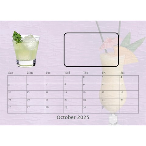 Happy Hour Desktop Calendar 8 5 x6  By Lil Oct 2025