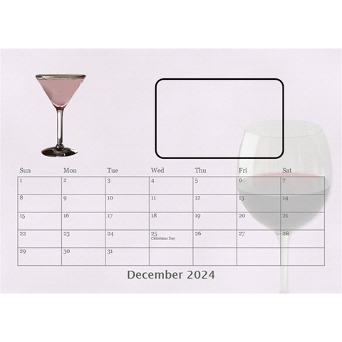 Happy Hour Desktop Calendar 8 5 x6  By Lil Dec 2024