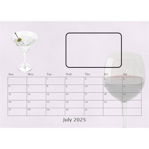Happy Hour Desktop Calendar 8 5 x6  By Lil Jul 2025