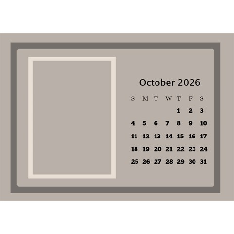 Coffee And Cream Desktop Calendar (8 5x6) By Deborah Oct 2026