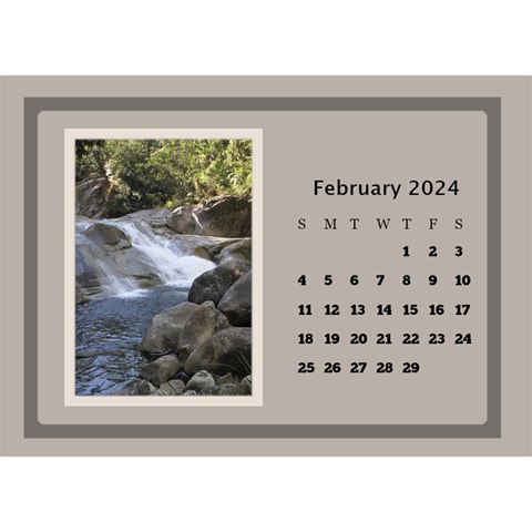 Coffee And Cream Desktop Calendar (8 5x6) By Deborah Feb 2024