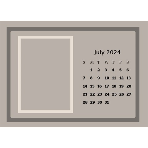 Coffee And Cream Desktop Calendar (8 5x6) By Deborah Jul 2024
