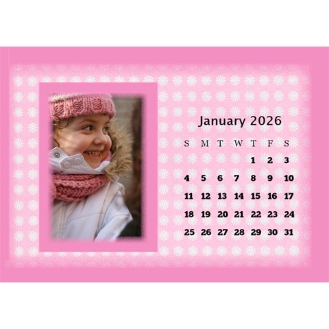 Pink Princess 2026 Desktop Calendar By Deborah Jan 2026