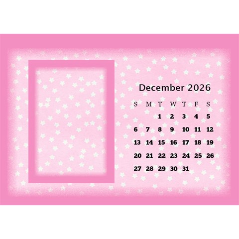 Pink Princess 2026 Desktop Calendar By Deborah Dec 2026
