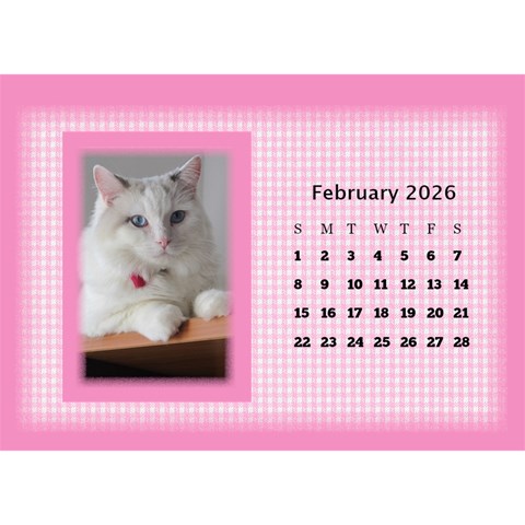 Pink Princess 2026 Desktop Calendar By Deborah Feb 2026