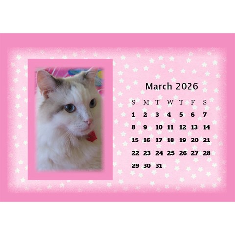 Pink Princess 2026 Desktop Calendar By Deborah Mar 2026