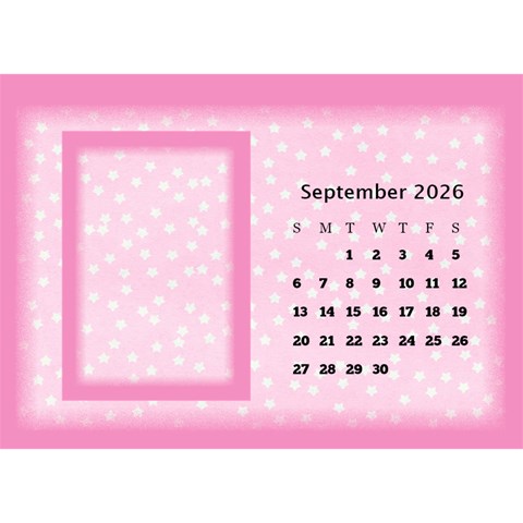 Pink Princess 2026 Desktop Calendar By Deborah Sep 2026