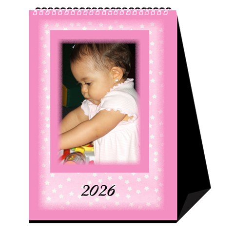 Pink Princess Desktop Calendar 2025 By Deborah Cover