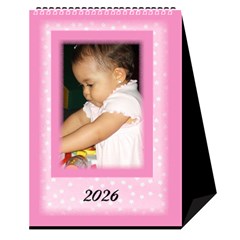 Pink Princess Desktop Calendar 2026