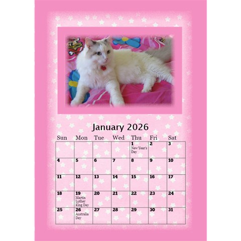 Pink Princess Desktop Calendar 2025 By Deborah Jan 2025