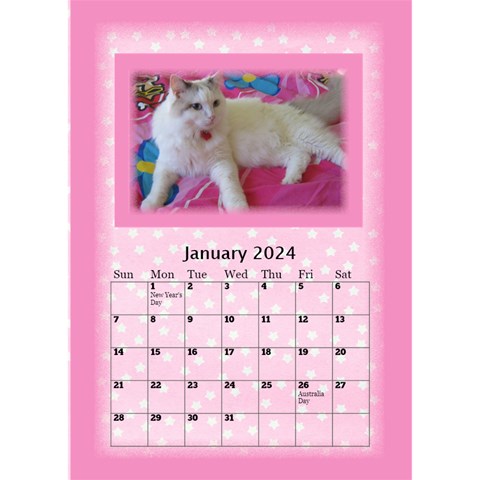 Pink Princess Desktop Calendar 2024 By Deborah Jan 2024