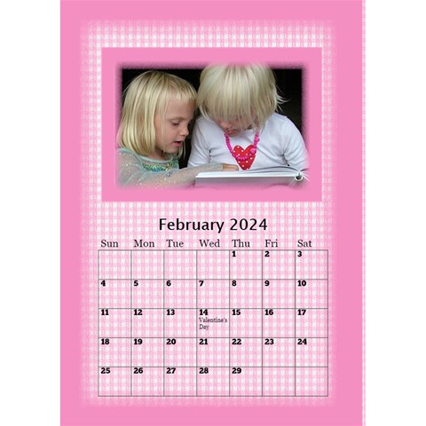 Pink Princess Desktop Calendar 2024 By Deborah Feb 2024