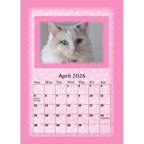 Pink Princess Desktop Calendar 2025 By Deborah Apr 2025