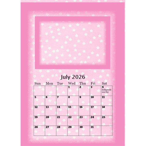 Pink Princess Desktop Calendar 2025 By Deborah Jul 2025