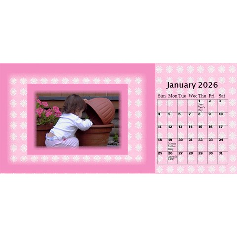 Pink Princess 2026 Desktop Calendar By Deborah Jan 2026