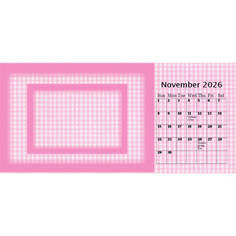 Pink Princess 2026 Desktop Calendar By Deborah Nov 2026