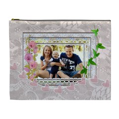 Pink Lace XL Cosmetic Bag (7 styles) - Cosmetic Bag (XL) Pink Lace XL Cosmetic Bag (7 styles) - Cosmetic Bag (XL)