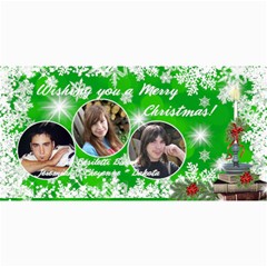 Christmas Photo Card Green burst - 4  x 8  Photo Cards