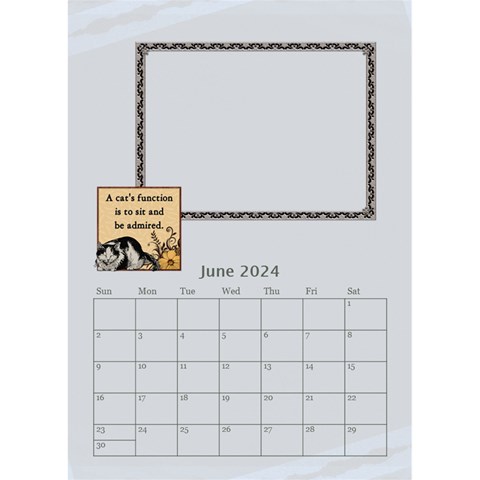 I Love My Cat Desktop Calendar 6 x8 5  By Lil Jun 2024