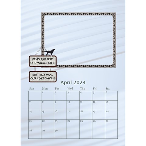 I Love My Dog Desktop Calendar 6 x8 5  By Lil Apr 2024