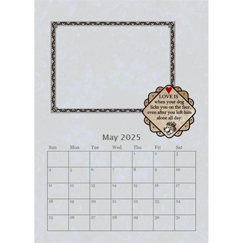I Love My Dog Desktop Calendar 6 x8 5  By Lil May 2025