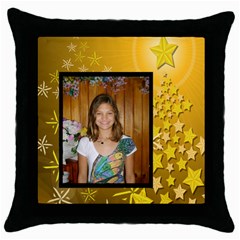 Gold Christmas Pillow Case - Throw Pillow Case (Black)