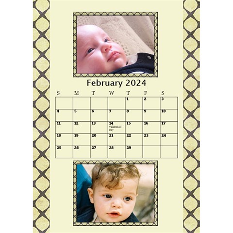 Tones Of Gold Desktop Calendar By Deborah Feb 2024