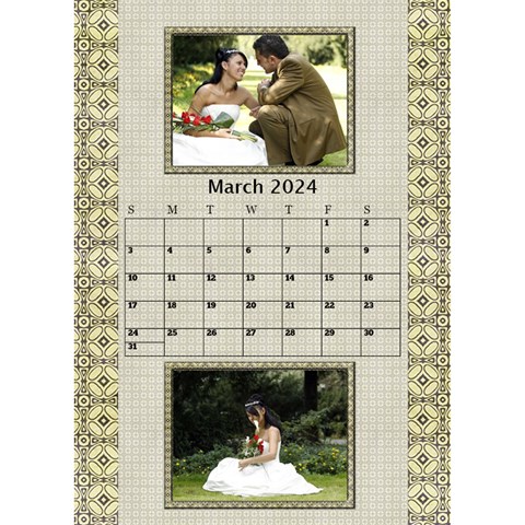 Tones Of Gold Desktop Calendar By Deborah Mar 2024