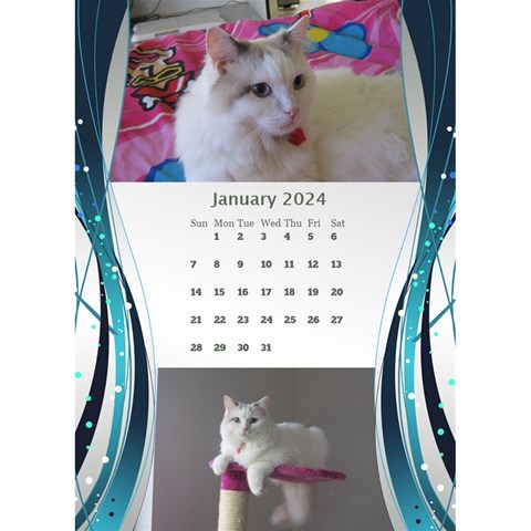 Blue Wave 2024 Desktop Calendar By Deborah Jan 2024