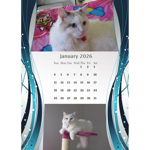 Blue Wave 2026 Desktop Calendar By Deborah Jan 2026