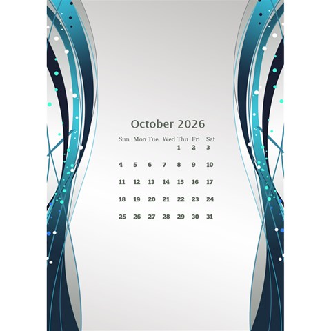 Blue Wave 2024 Desktop Calendar By Deborah Oct 2024