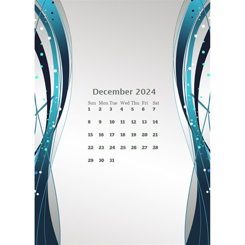 Blue Wave 2024 Desktop Calendar By Deborah Dec 2024