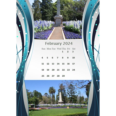 Blue Wave 2024 Desktop Calendar By Deborah Feb 2024