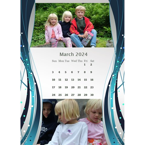 Blue Wave 2024 Desktop Calendar By Deborah Mar 2024