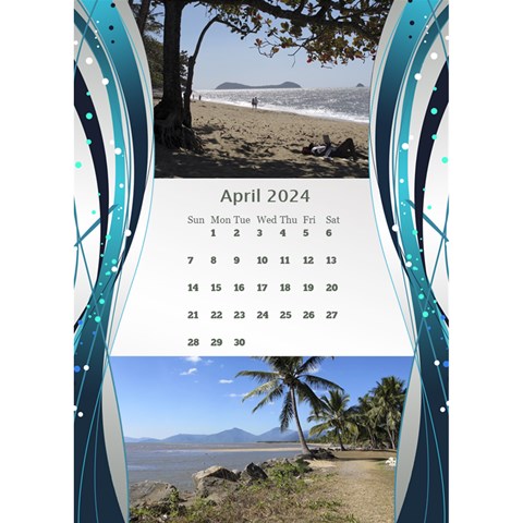 Blue Wave 2024 Desktop Calendar By Deborah Apr 2024