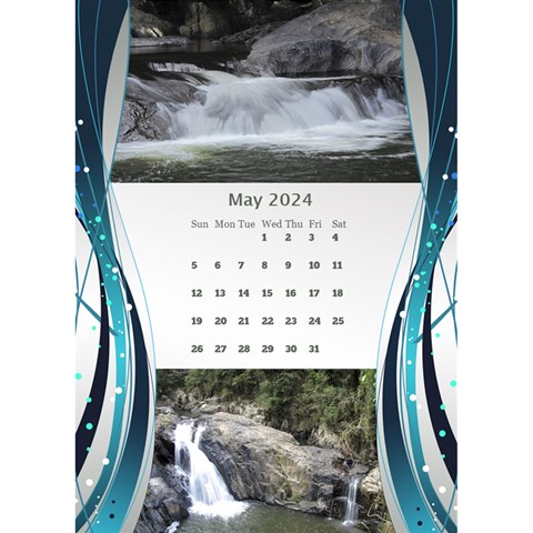 Blue Wave 2024 Desktop Calendar By Deborah May 2024