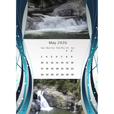 Blue Wave 2026 Desktop Calendar By Deborah May 2026
