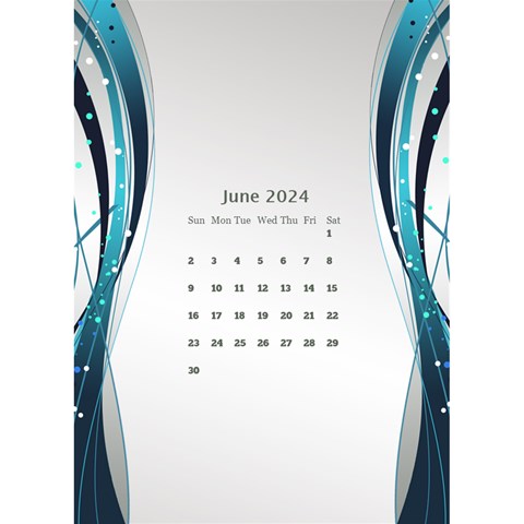 Blue Wave 2024 Desktop Calendar By Deborah Jun 2024
