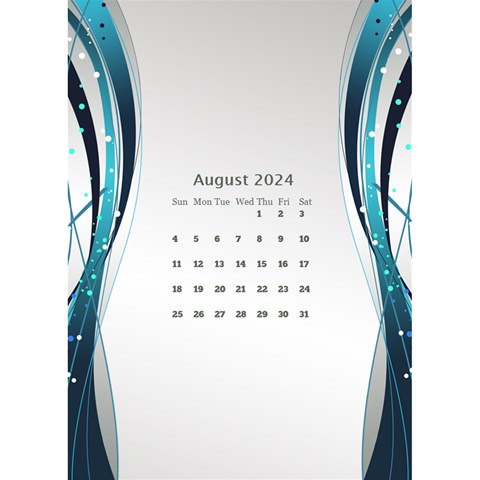 Blue Wave 2024 Desktop Calendar By Deborah Aug 2024