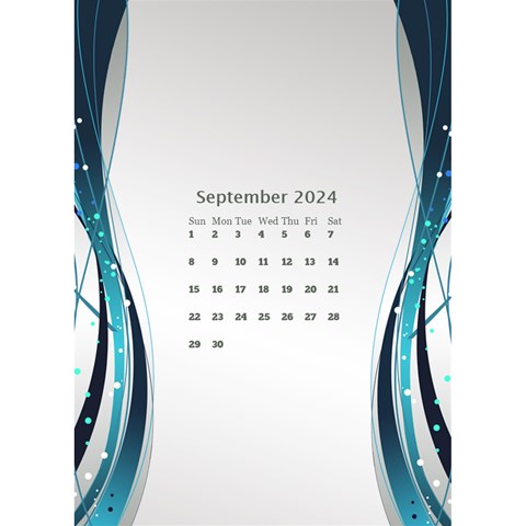 Blue Wave 2024 Desktop Calendar By Deborah Sep 2024