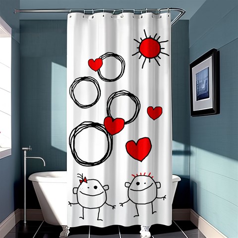 Garabatos Shower Curtain 01 By Carol Curtain(36 X72 ) - 33.26 x66.24  Curtain(36 X72 )